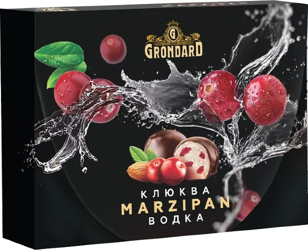№1 TM Grondard       (10186) Конфеты глазированные Марципановые Клюква и Водка, 98г  в Изобильном