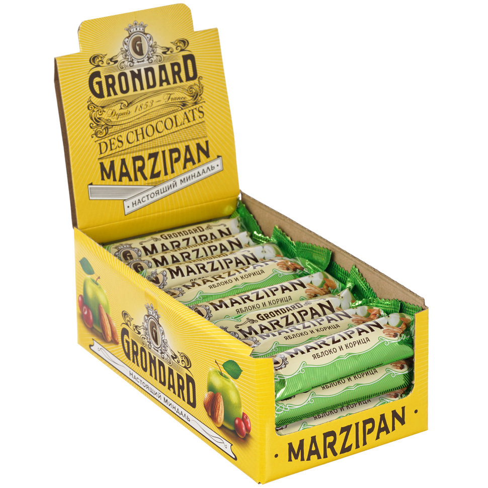  TM Grondard     (9388) Батончики глазированные Марципановые Яблоко-Корица, (24шт по 50г)     в Изобильном